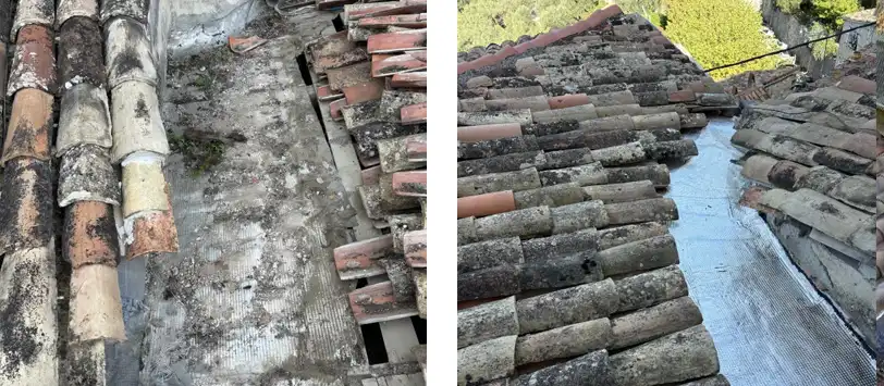 Problèmes d’étanchéité de Toiture avant/après à La Colle-sur-Loup