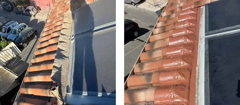 Rénovation de toiture avant/après à Peillon